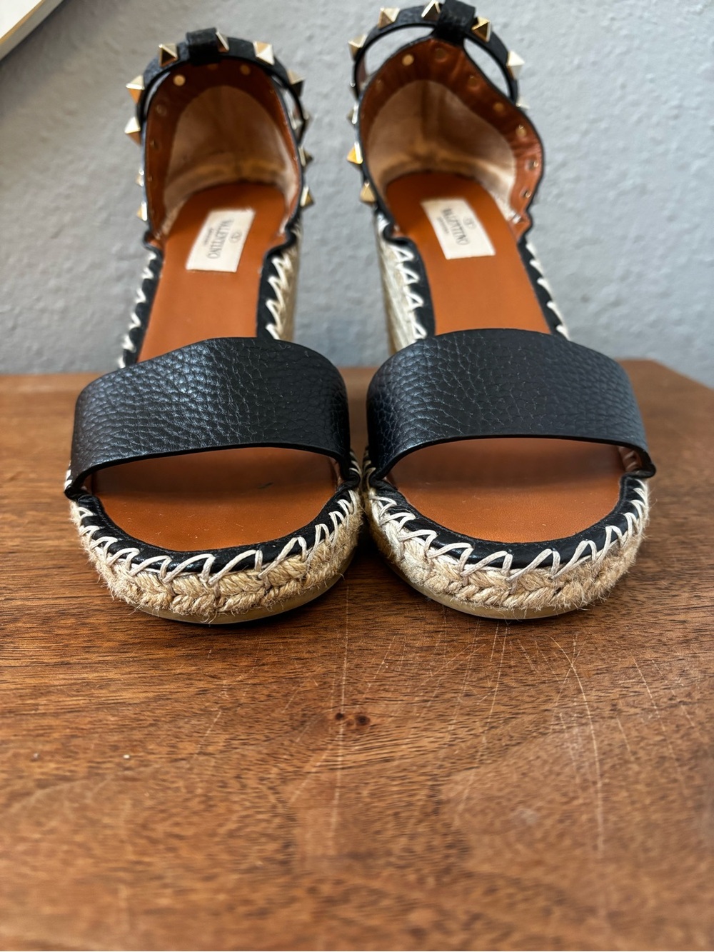 Valentino Garavani Rock Stud Leather Wedge Sandals 37(7) Price is firm - Picture 5 of 13